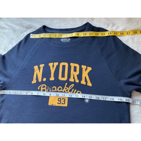 New n/Tags Roebuck & Co. Men's Sz Medium shirt NY Long sleeve Navy Waffle knit - Picture 7 of 9
